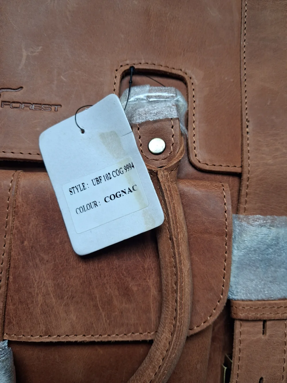Urban Forest Leather Briefcase Messenger Laptop Bag Cognac Business Satchel NWT